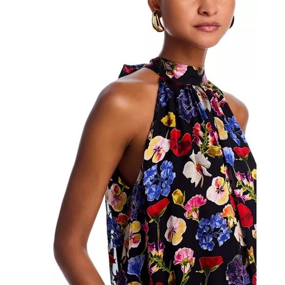 Alice + Olivia Maris Silk Floral Halter Top sz XL - Picture 3 of 7